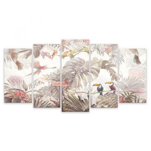 Tableau 5 parties jungle jardin deden - 150x80 cm
