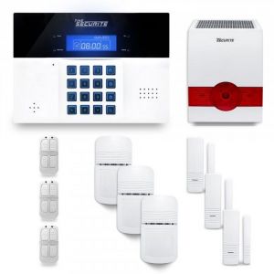 Alarme maison sans fil - TIKE SECURITE - DNBi - 3 &agrave; 4 pi&egrave;ces - Sir&egrave;ne ext&eacute;rieure solaire - GSM