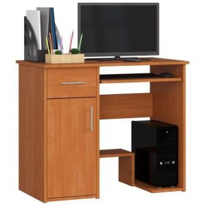 Bureau informatique multimédia avec rangement - GST571 90 cm Aulne - Meuble de Bureau Ordinateur fonctionnel et stylé