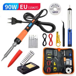 Kit fer &agrave; souder professionnel - ULISEM - 90W - Temp&eacute;rature 180-500&deg;C - 5 pointes interchangeables - Pompe &agrave; dessouder