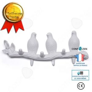 CONFO&reg; Pat&egrave;re crochet cr&eacute;atif derri&egrave;re la porte oiseau crochet cintre pat&egrave;re sans couture tenture murale v&ecirc;tements pat&egrave;re blanc sac