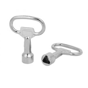 Cl&eacute; triangulaire SOURCING MAP Cl&eacute; &agrave; douille triangulaire pour 95mm x 85mm serrure panneau triangulaire Cl&eacute; Poubelle Armoire 2Pcs