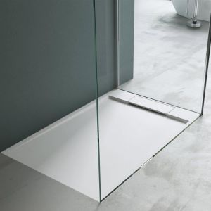 Mai & Mai receveur de douche 80x120 bac &agrave; douche blanc en r&eacute;sine marbre artificielle 80x120x4cm G&eacute;o4