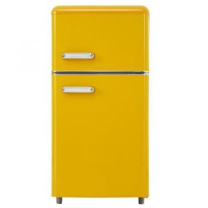 RéFrigéRateur RéTro 50*51*958cm RéFrigéRateur-CongéLateur Combiné Porte Double Volume Total 72 Litres 120 Kwh/An LumièRe LedJaune