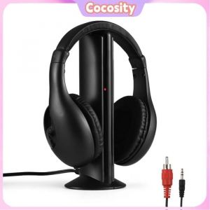 Cocosity écouteurs télévisés sans fil pour les seniors Écouteurs sans fil pour lobservation de la télévision musique pack Noir