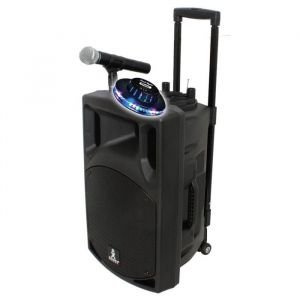 Enceinte Active BOOST120VHF-BT Portable Autonome - 700W -1 2/30CM AVEC USB-MP3 REC VOX BLUETOOTH 1 MICRO VHF Lumière OVNI