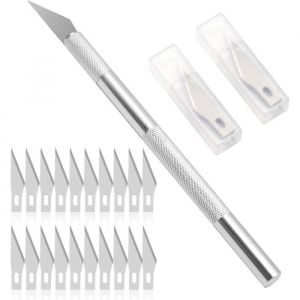 Cutter De Pr&eacute;cision avec 20 Lame Scalpel de D&eacute;coupe Scalpel Chirurgical Precision Cutter Scalpel Modelisme Professionnel