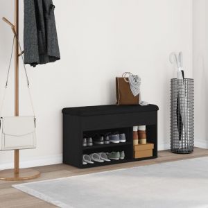 Moderne Banc de rangement Coffre de rangement-Ch&ecirc;ne noir 80x30x45 cm Bois agglom&eacute;r&eacute; @FR(879419)