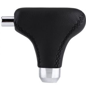 Pommeau de levier de vitesse t&ecirc;te de changement de vitesse de bo&icirc;te de vitesses automatique universelle en cuir noir couvercle de