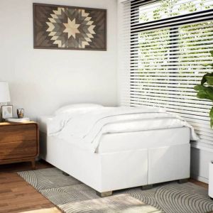SALE 2025Structure/Cadre de lit - Lit 2 personnes - blanc 120x190 cm similicuir46.7 Kg 7151