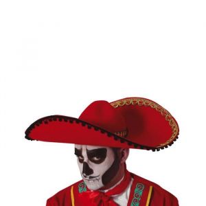 Sombrero rouge Dia de los muertos - Accessoire de déguisement - Adulte - Rouge - Halloween