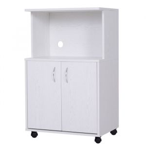 Chariot desserte moderne desserte pour cuisine 60L x 40l x 97H cm niche micro-ondes blanc 60x40x97cm Blanc