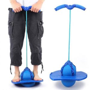 Balle de saut pour enfants - REN - Bleu - 38x26cm - Pédale antidérapante - Corde de traction