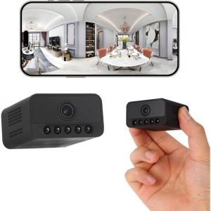 Cam&eacute;ra Espion Miniature 1080PCam&eacute;ra Surveillance WiFi Int&eacute;rieur sans Fil-Mini Cam&eacute;ra Espion avec Vision NocturneD&eacute;tection