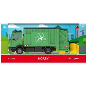 Camion &eacute;boueur Renault trucks Plastigram - NOREV - Avec bascule &agrave; poubelle - Pour enfant de 3 ans et plus