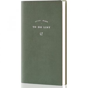 Carnet de notes To Do List cuir vert 180 pages imperm&eacute;able