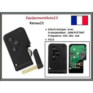 Carte cl&eacute; &eacute;lectronique vierge pour RENAULT MEGANE 2 SCENIC 2 CLIO 3 a programm&eacute;