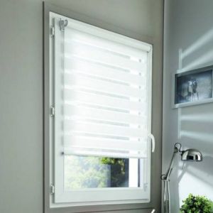 MADECOSTORE Store enrouleur jour nuit basique - Blanc - L45 x H100cm