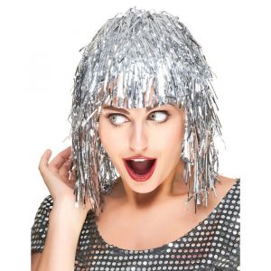 Perruque m&eacute;tallique argent adulte - Accessoire de d&eacute;guisement - Taille Unique - Mixte