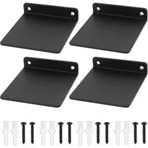 Lot de 4 petites &eacute;tag&egrave;res murales noires pour chambre denfant biblioth&egrave;que d&eacute;coration pour cuisine salle de bain 11 x 10 x