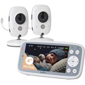 4”Babyphone 2 CamerasCamera Bebe 720P Véritable IpsZoom 3XVision Nocturne Infrarouge InvisibleBarre De VolumePas De Wifi