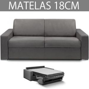 Canap&eacute; convertible EXPRESS 3 places en microfibre gris graphite - Couchage 140cm - Epaisseur matelas 18cm - MASTER