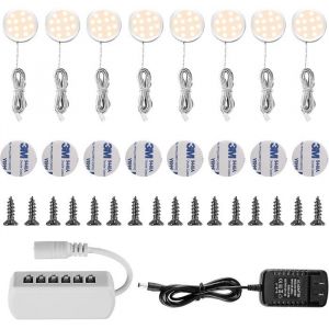 Lampe Sous Meuble LED Eclairage Sous Placard Vitrine Spot Encastrable 16W Placard Meuble Cabinet Cuisine Blanc Chaud 3000K (Lot de