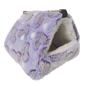Couchage Rongeur Peluche Petite Maison Hamster Hamac Jouet Lit Cabane pour Cochon dInde Lapin Chinchilla Furet Violet S