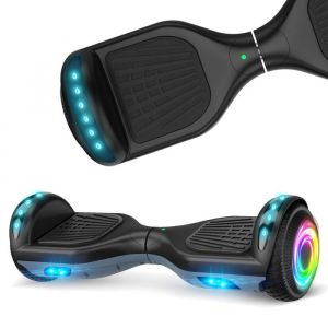 hoverboard 6.5 HY-A12C Bluetooth+Lumière LED Autonomie 7-8km vitesse maximale 10KM/H Batterie 18V/2.6AH Noir et gris