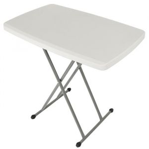 Table de jardin pliante &agrave; hauteur variable - JEOBEST - Blanc - 75x50x50-74cm - 20kg