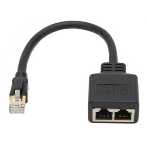 Mothinessto Adaptateur r&eacute;partiteur RJ45 Rallonge de c&acirc;ble adaptateur Ethernet RJ45 1 &agrave; 2 ports Excellente connexion Adaptateur