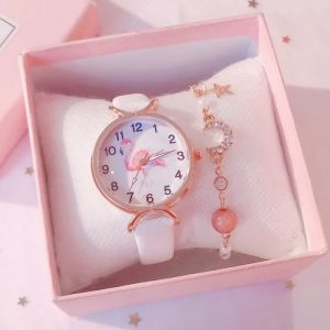 Coffret Cadeau Montre Fille Enfant Ado Amie - Mignon Montre bracelet Jeune - Cadeau Noël