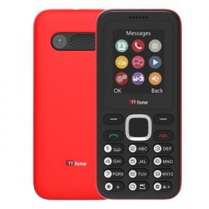 Téléphone portable débloqué TTfone TT150 double SIM avec caméra, facile à utiliser, robuste et léger (Rouge)