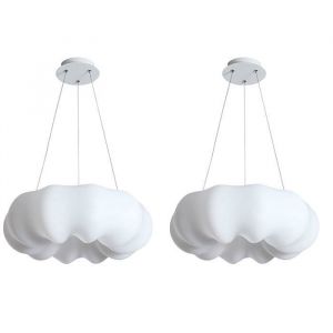 SNOGOLD 2X Suspension LED Moderne Lustre Forme Nuage Ø30cm Luminaire Suspendu Lumière Froide pour Salle à Manger Chambre