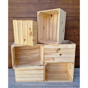 PYXIDAS Lot de 6 Caisses en bois pour le stockage lorganisation et la décoration intérieure