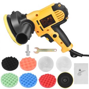 TTLIFE Polisseuse Voiture 700W Lustreuse Polisseuse Voiture 6 Vitesses Variables 600-3700 tr/min avec Moteur Puissant 5 Tampons