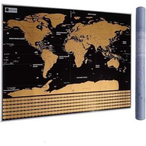 Carte du Monde à gratter XXL avec Drapeaux détaillée et précise - Cadeau idéal pour les voyageurs - Poster Grand Format 82 x 59 cm.