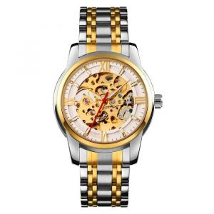 Montre homme de marque cadran squelette mode mécanique automatique étanche bracelet en acier doré argent classique luxe