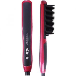 Brosse Lissante Chauffante Lisseur Cheveux à ions Professionnel Ceramique Température Anti Scald Anti Statique Fer à lisser
