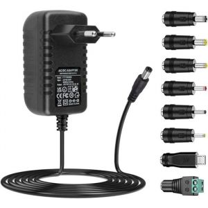 Adaptateur Secteur 9V 2A AC220V 230V Pilote dalimentation avec Adaptateur 8 Prises DC9V 2000mA 1500mA 1000mA 500mA Chargeur