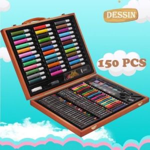 150pcs Mallette à Dessin-Peinture Mallette de l’artiste