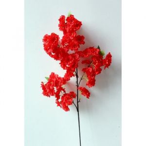 Fleur-Plante Artificielle - Arbre Cerisier Rouge - D&eacute;coration en Soie - Pollen - Int&eacute;rieur