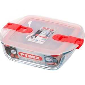 Plat carr&eacute; en verre herm&eacute;tique - WOOPSO - 20x17x6 cm - Transparent - Herm&eacute;tique - Micro-ondes - Lave-vaisselle