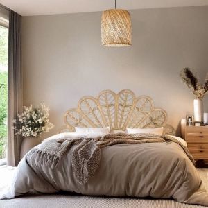 Tête de lit en rotin bohème coloris naturel 140 cm - TL83002 - Naturel - Terre de Nuit