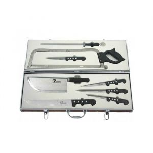 Valise du boucher garnie de 9 pi&egrave;ces