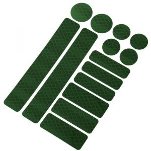 Sticker r&eacute;fl&eacute;chissant de casque de moto X AUTOHAUX 14pcs Adh&eacute;sifs r&eacute;fl&eacute;chissants pour Casque R&eacute;flecteur pour V&eacute;lo Voiture Vert