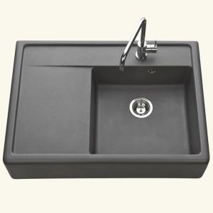 &Eacute;vier timbre doffice granit gris K&uuml;mbad KIWI 1 grand bac 1 &eacute;gouttoir