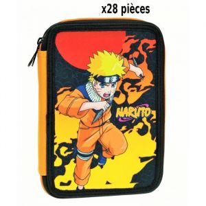 Trousse garnie double compartiments NARUTO 28 pi&egrave;ces