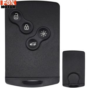 Coque cl&eacute;Coque de cl&eacute; 4 boutons pour Renault Koleos Megane 2 3 Clio Captur Laguna Fob bo&icirc;tier de cl&eacute; de carte &agrave; puce &agrave; distance