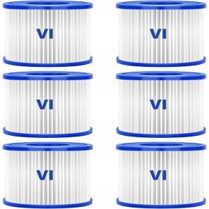 Filtre Piscine Bestway 58323 6 PCS Filtre Spa Type VI pour Lay-Z-Spa Miami Monaco Vegas